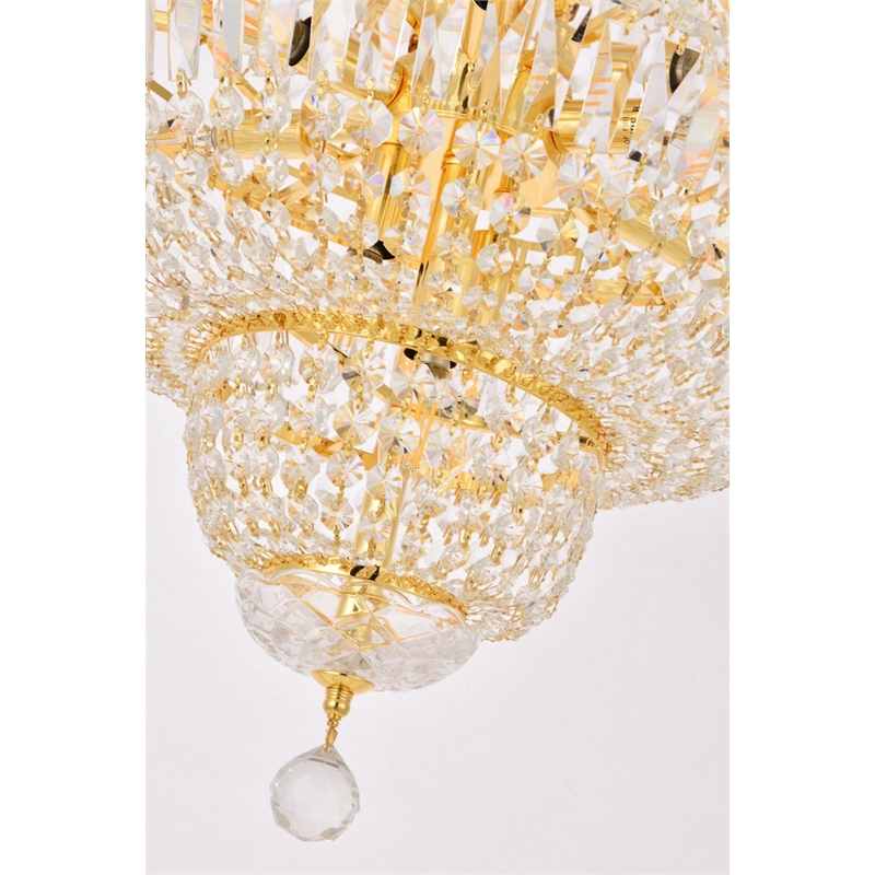 Elegant Lighting Tranquil 12-Light Crystal & Steel Chandelier in Gold
