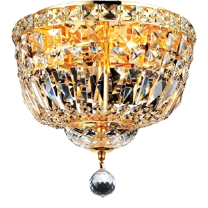 Elegant Lighting Tranquil 12&quot 4 Light Royal Crystal Flush Mount