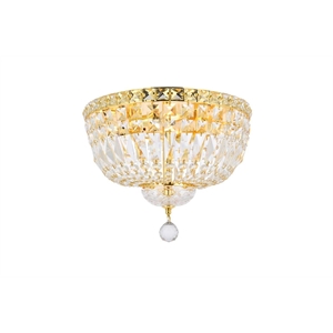 Elegant Lighting Tranquil 14&quot 4 Light Royal Crystal Flush Mount