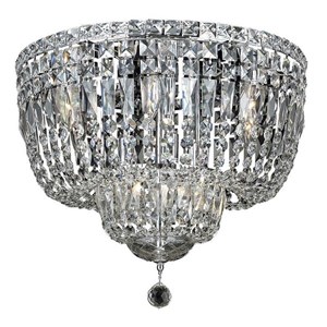 Elegant Lighting Tranquil 20&quot 10 Light Royal Crystal Flush Mount in Chrome