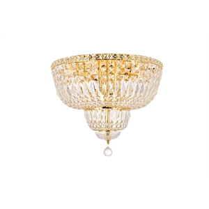 Elegant Lighting Tranquil 20&quot 10 Light Royal Crystal Flush Mount in Gold