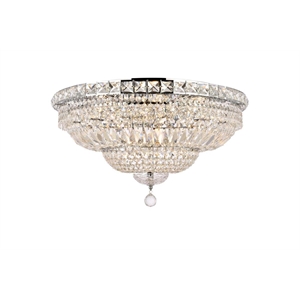 Elegant Lighting Tranquil 24&quot 12 Light Royal Crystal Flush Mount