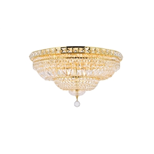 Elegant Lighting Tranquil 24&quot 12 Light Royal Crystal Flush Mount