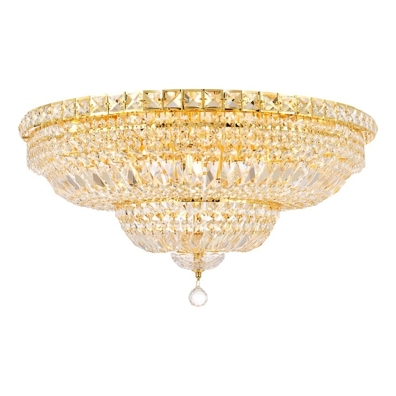 Elegant Lighting Tranquil 18-Light Metal & Crystal Flush Mount in Gold