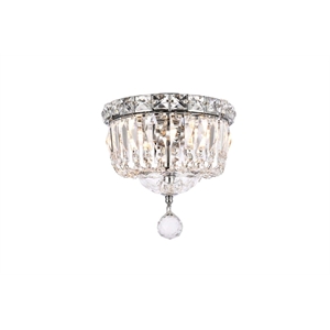 Elegant Lighting Tranquil 8&quot 2 Light Royal Crystal Flush Mount