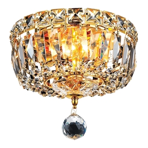 Elegant Lighting Tranquil 8&quot 2 Light Royal Crystal Flush Mount