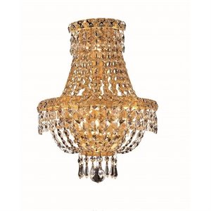 Elegant Lighting Tranquil 12&quot 3 Light Royal Crystal Wall Sconce