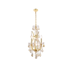 Elegant Lighting Maria Theresa 4 Light Royal Crystal Chandelier