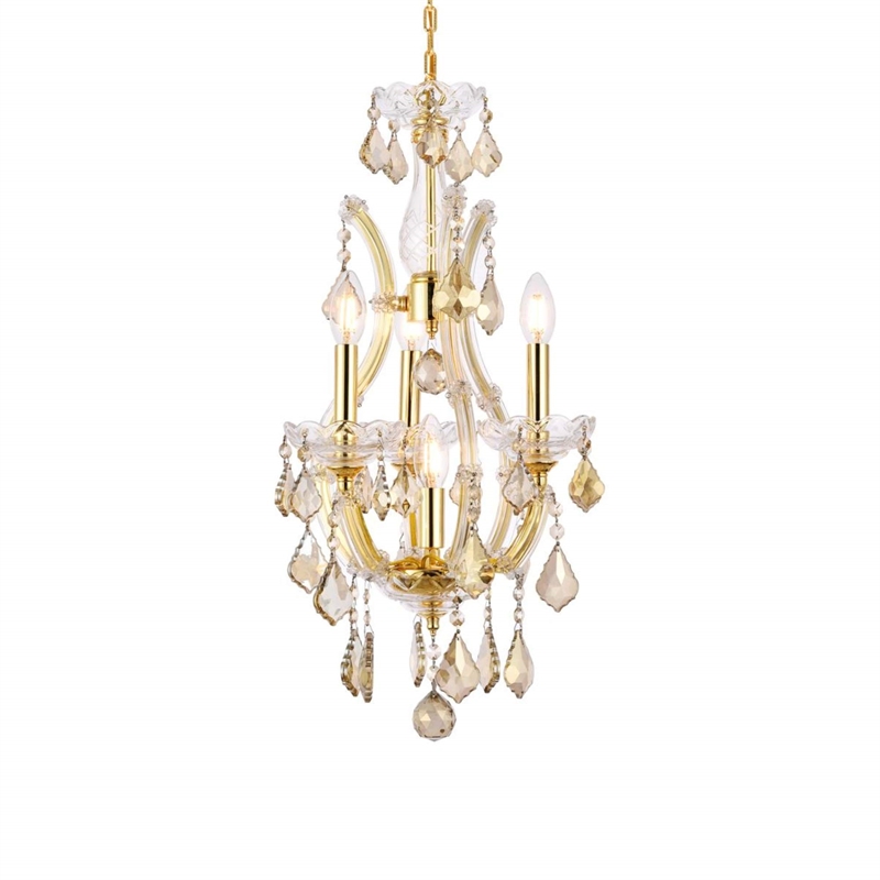 Elegant Lighting Maria Theresa 4 Light Royal Crystal Chandelier
