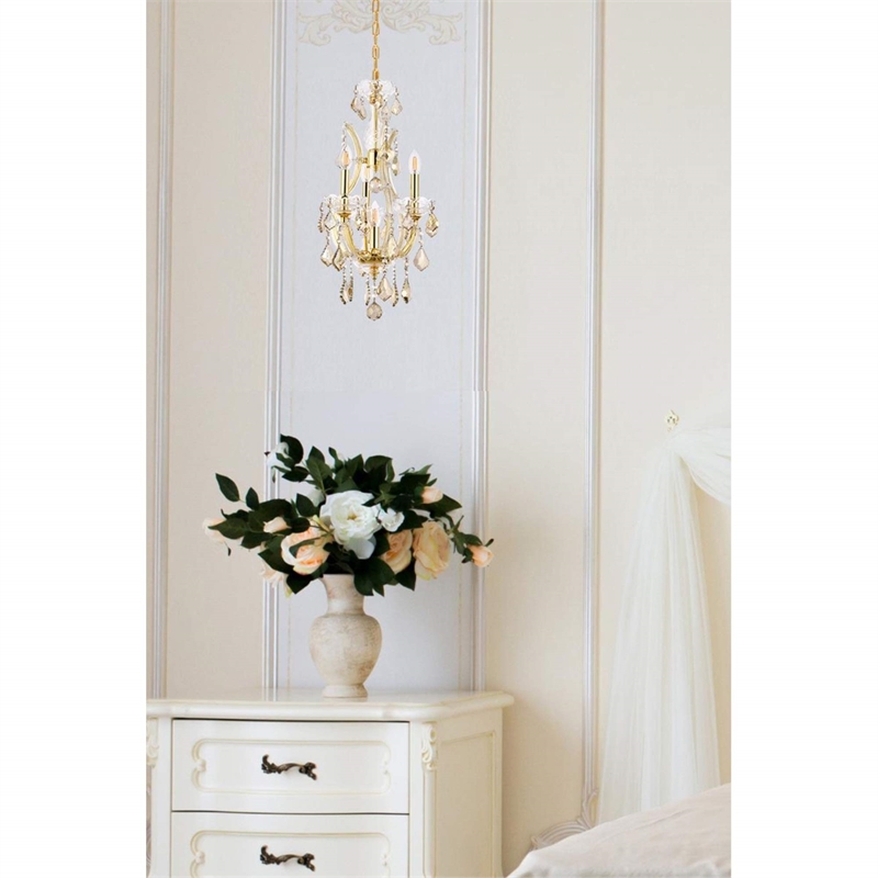 Elegant Lighting Maria Theresa 4 Light Royal Crystal Chandelier