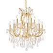Elegant Lighting Maria Theresa 13 Light Glass Royal Crystal Chandelier in Gold