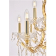 Elegant Lighting Maria Theresa 13 Light Glass Royal Crystal Chandelier in Gold