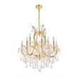 Elegant Lighting Maria Theresa 13 Light Glass Royal Crystal Chandelier in Gold