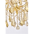 Elegant Lighting Maria Theresa 13 Light Glass Teak Crystal Chandelier in Gold
