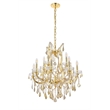 Elegant Lighting Maria Theresa 13 Light Glass Teak Crystal Chandelier in Gold