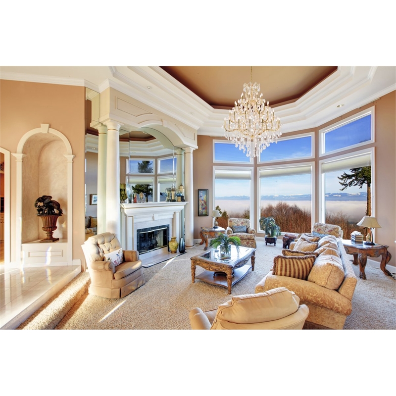 Elegant Lighting Maria Theresa 49-Light Crystal Glass Chandelier in Gold/Clear