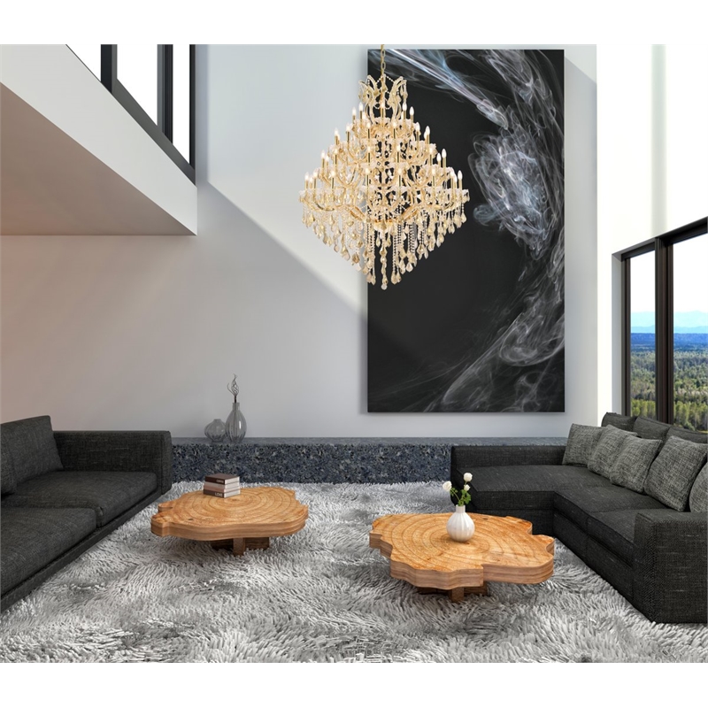 Elegant Lighting Maria Theresa 49-Light Royal Crystal Chandelier in Gold/Clear