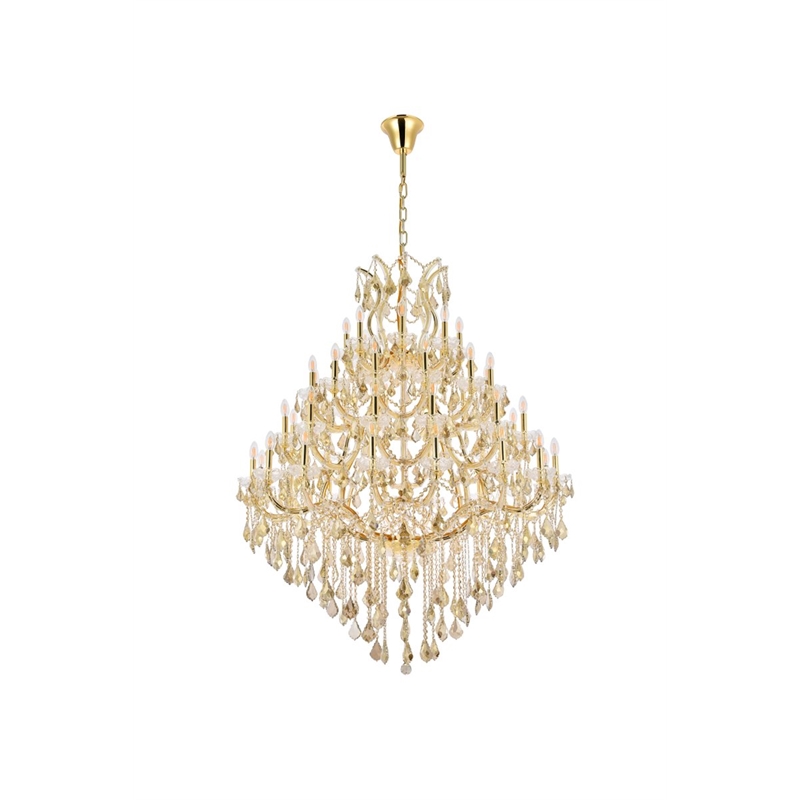 Elegant Lighting Maria Theresa 49-Light Royal Crystal Chandelier in Gold/Clear