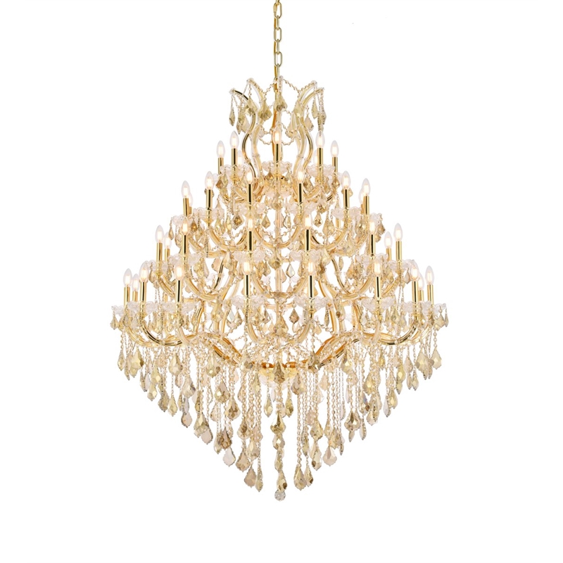 Elegant Lighting Maria Theresa 49-Light Royal Crystal Chandelier in Gold/Clear
