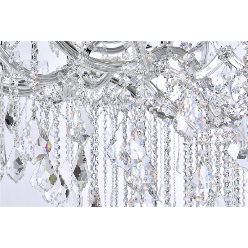 Elegant Lighting Maria Theresa 84 Light Glass Royal Crystal Chandelier in Chrome