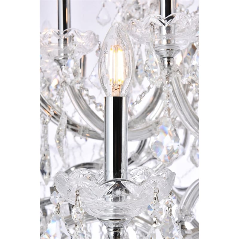 Elegant Lighting Maria Theresa 84 Light Glass Royal Crystal Chandelier in Chrome