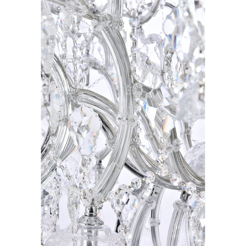 Elegant Lighting Maria Theresa 84 Light Glass Royal Crystal Chandelier in Chrome