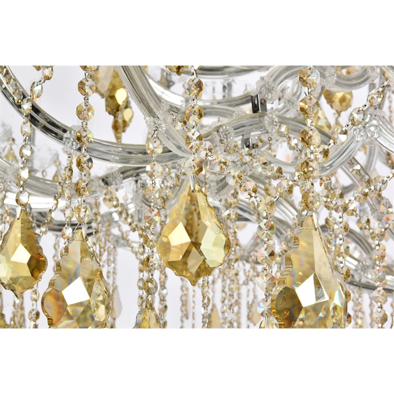 Elegant Lighting Maria Theresa 84 Light Glass Royal Crystal Chandelier in Chrome