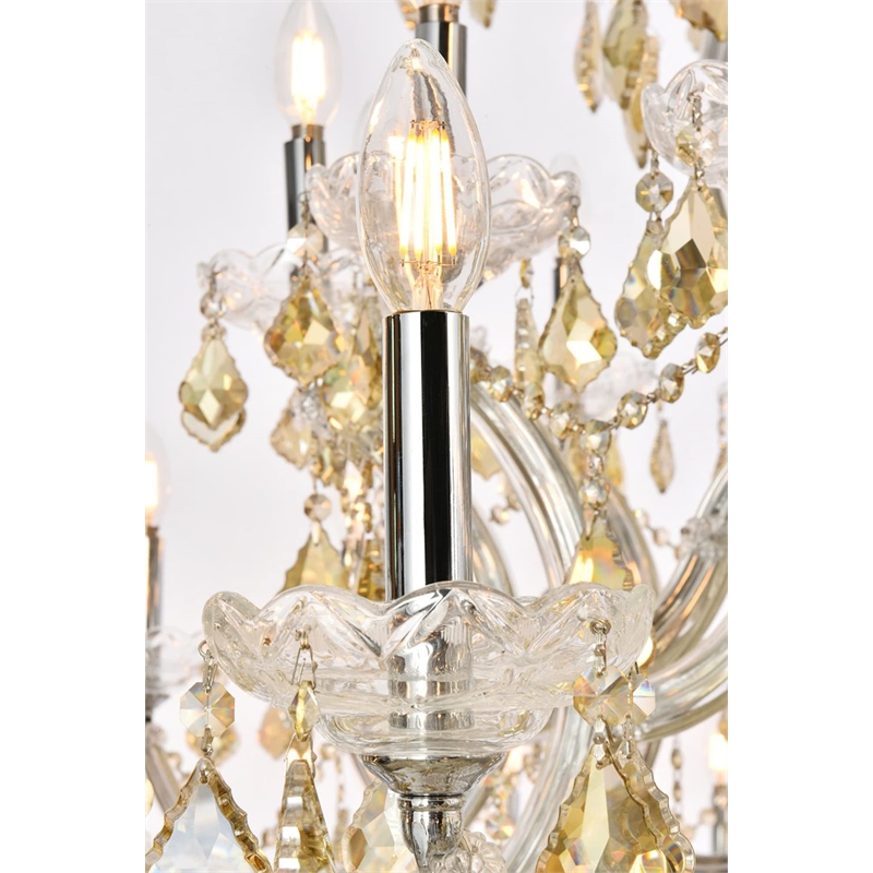 Elegant Lighting Maria Theresa 84 Light Glass Royal Crystal Chandelier in Chrome