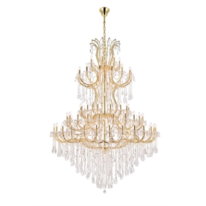 Elegant Lighting Maria Theresa 84 Light Glass Royal Crystal Chandelier in Gold