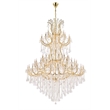 Elegant Lighting Maria Theresa 84 Light Glass Royal Crystal Chandelier in Gold