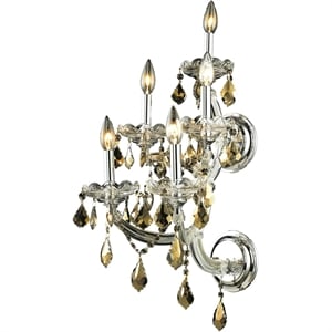 Elegant Lighting Maria Theresa 30&quot 5 Light Royal Crystal Wall Sconce
