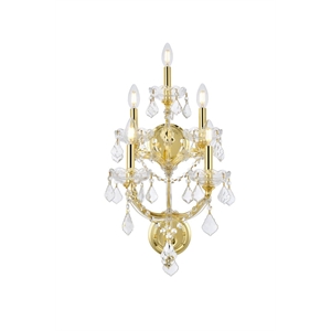 Elegant Lighting Maria Theresa 30&quot 5 Light Royal Crystal Wall Sconce
