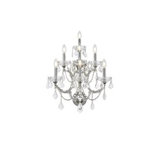 elegant lighting maria theresa 27&quot 7 light royal crystal wall sconce