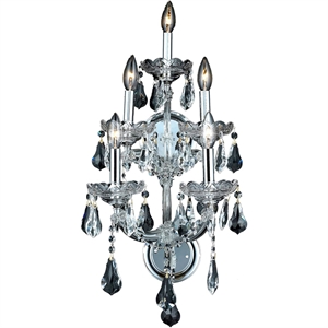 elegant lighting maria theresa 25&quot 5 light royal crystal wall sconce