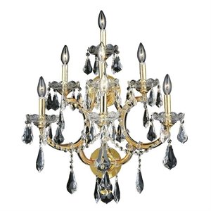 Elegant Lighting Maria Theresa 27&quot 7 Light Royal Crystal Wall Sconce