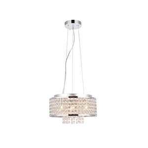 Elegant Lighting Amelie 12&quot 4 Light Royal Crystal Pendant Lamp