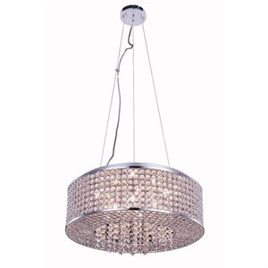Elegant Lighting Amelie 20&quot 8 Light Royal Crystal Pendant Lamp