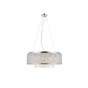 Elegant Lighting Amelie 24&quot 10 Light Royal Crystal Pendant Lamp