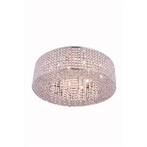 Elegant Lighting Amelie 24&quot 20 Light Royal Crystal Flush Mount
