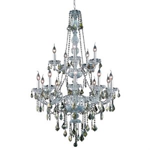 verona royal crystal chandelier in chrome and teak (a)