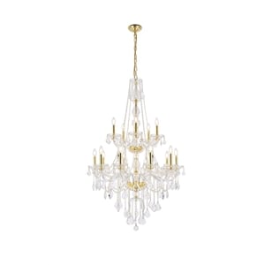 Elegant Lighting Verona 33&quot 15 Light Royal Crystal Chandelier