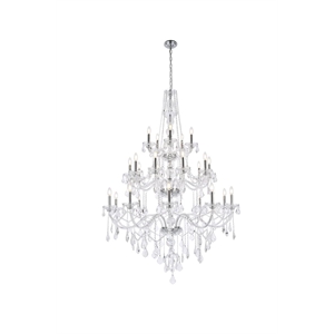 Elegant Lighting Verona 43&quot 25 Light Royal Crystal Chandelier in Chrome