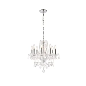 Elegant Lighting Princeton 8 Light Royal Crystal Chandelier in Chrome