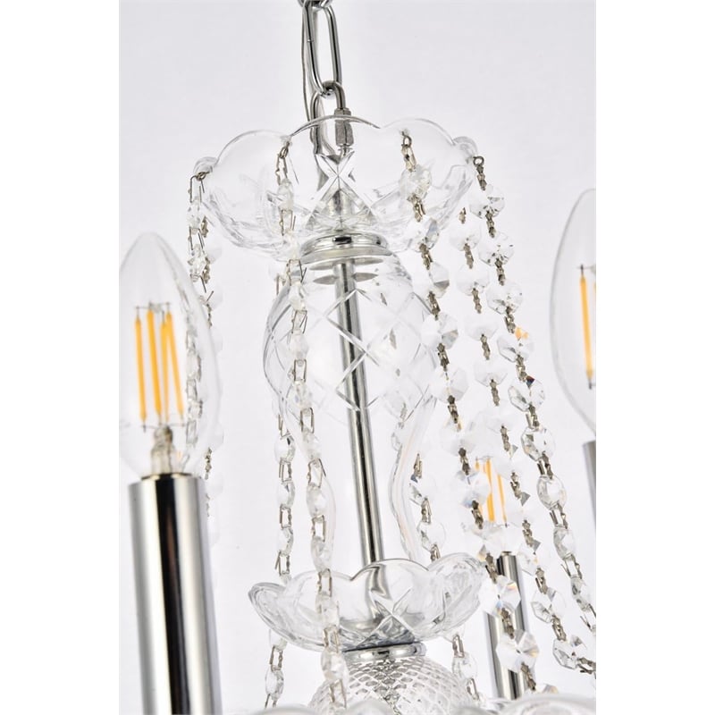 Elegant Lighting Princeton 8 Light Royal Crystal Chandelier in Chrome