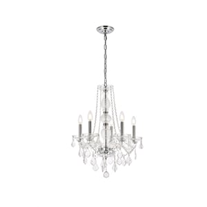 Elegant Lighting Verona 21&quot 5 Light Royal Crystal Chandelier