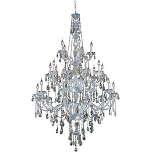 verona royal crystal chandelier in chrome and teak (b)