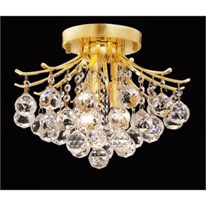 Elegant Lighting Toureg 12&quot 3 Light Royal Crystal Flush Mount