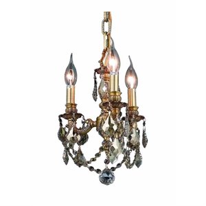 lillie royal crystal chandelier in french gold and golden teak