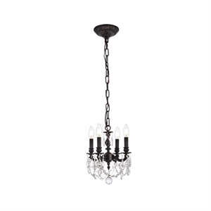 Elegant Lighting Lillie 10&quot 4 Light Royal Crystal Chandelier