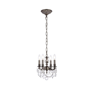 Elegant Lighting Lillie 10&quot 4 Light Royal Crystal Chandelier